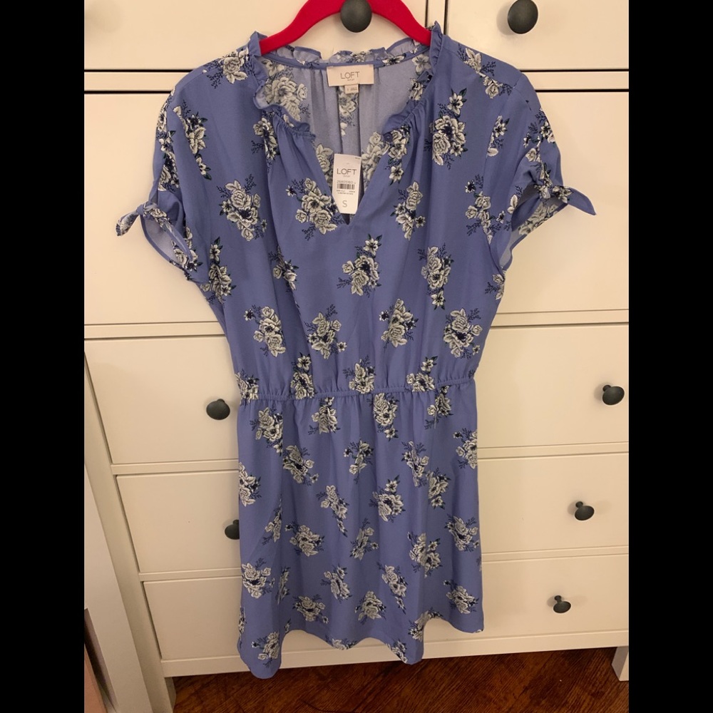 Loft Outlet purple floral dress small NWT